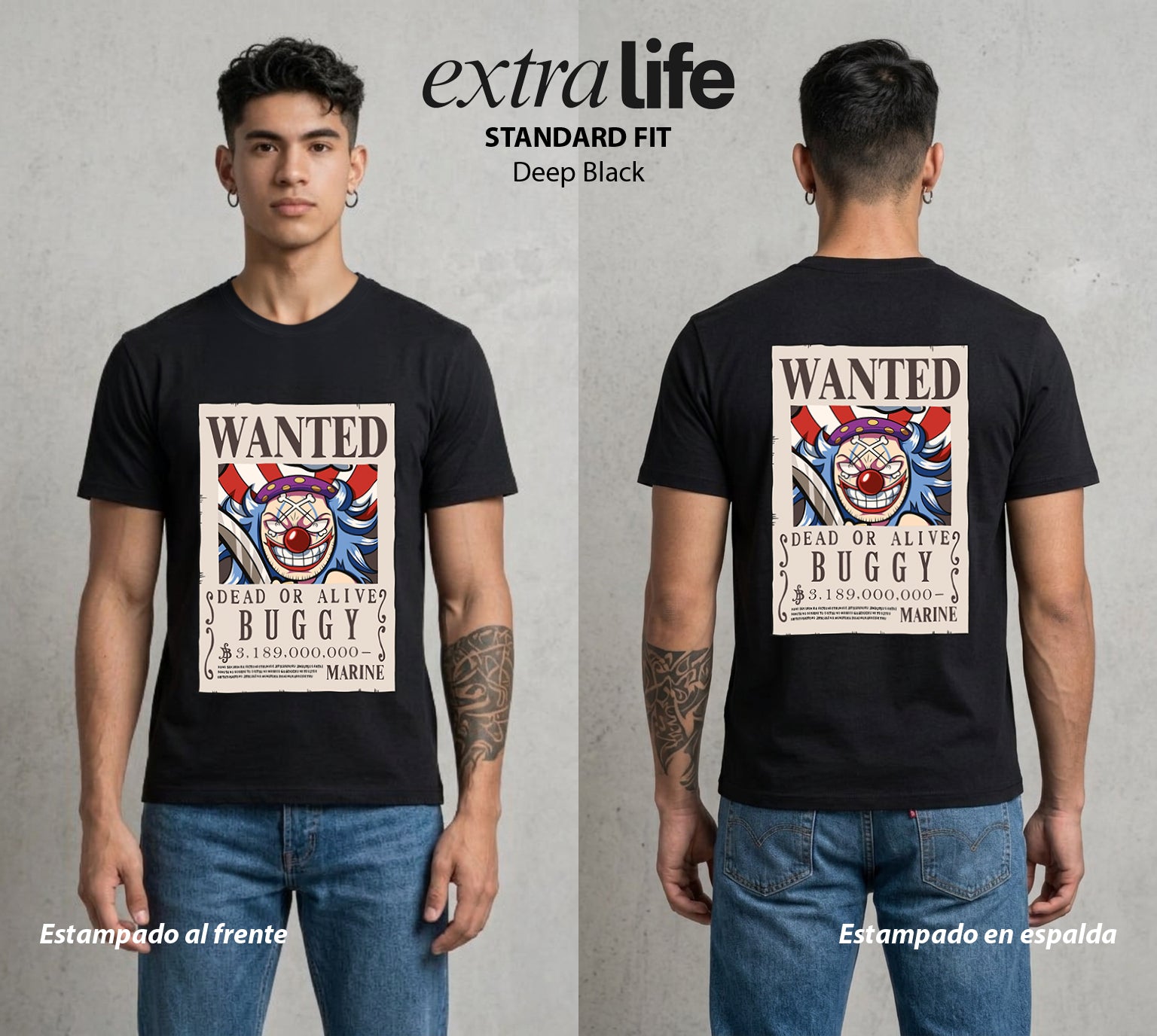 Mar de los Piratas | El Payaso del Mar Se Busca #03056 - Playera Standard Fit | Deep Black - Foto en modelo