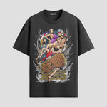 Playera urbana de anime y gaming ExtraLife MX, corte Standard Fit unisex ligero y transpirable en color Deep Black y Pure White, ropa de uso diario para gym y casual.
