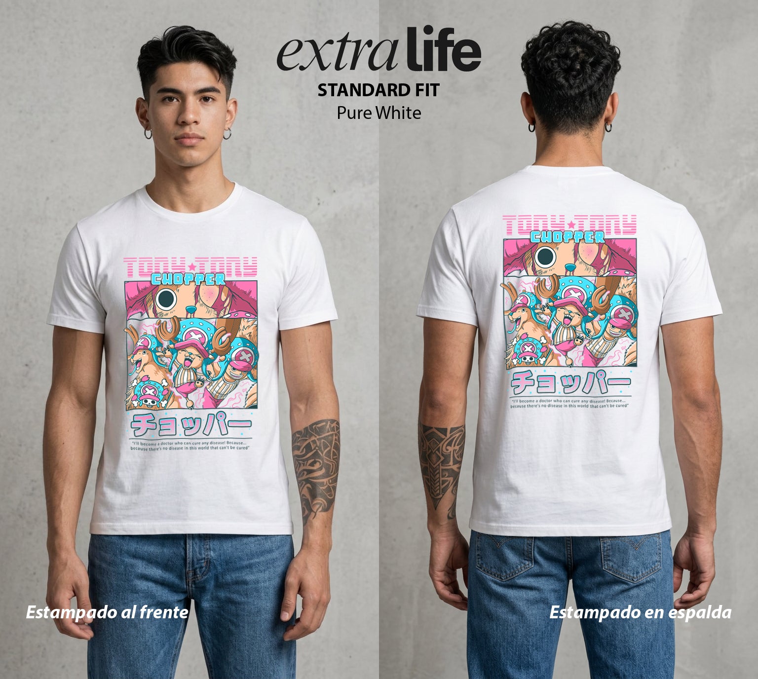 Mar de los Piratas | Reno y Medicina #03067 - Playera Standard Fit | Pure White - Foto en modelo