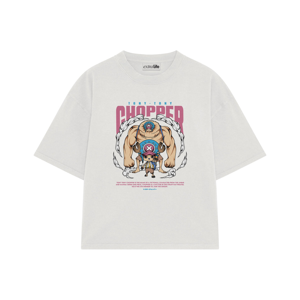 Playera streetwear premium de anime y gaming ExtraLife MX, corte oversized drop shoulder ligero y fresco en color Deep Black y Off-White, moda urbana mexicana de culto.