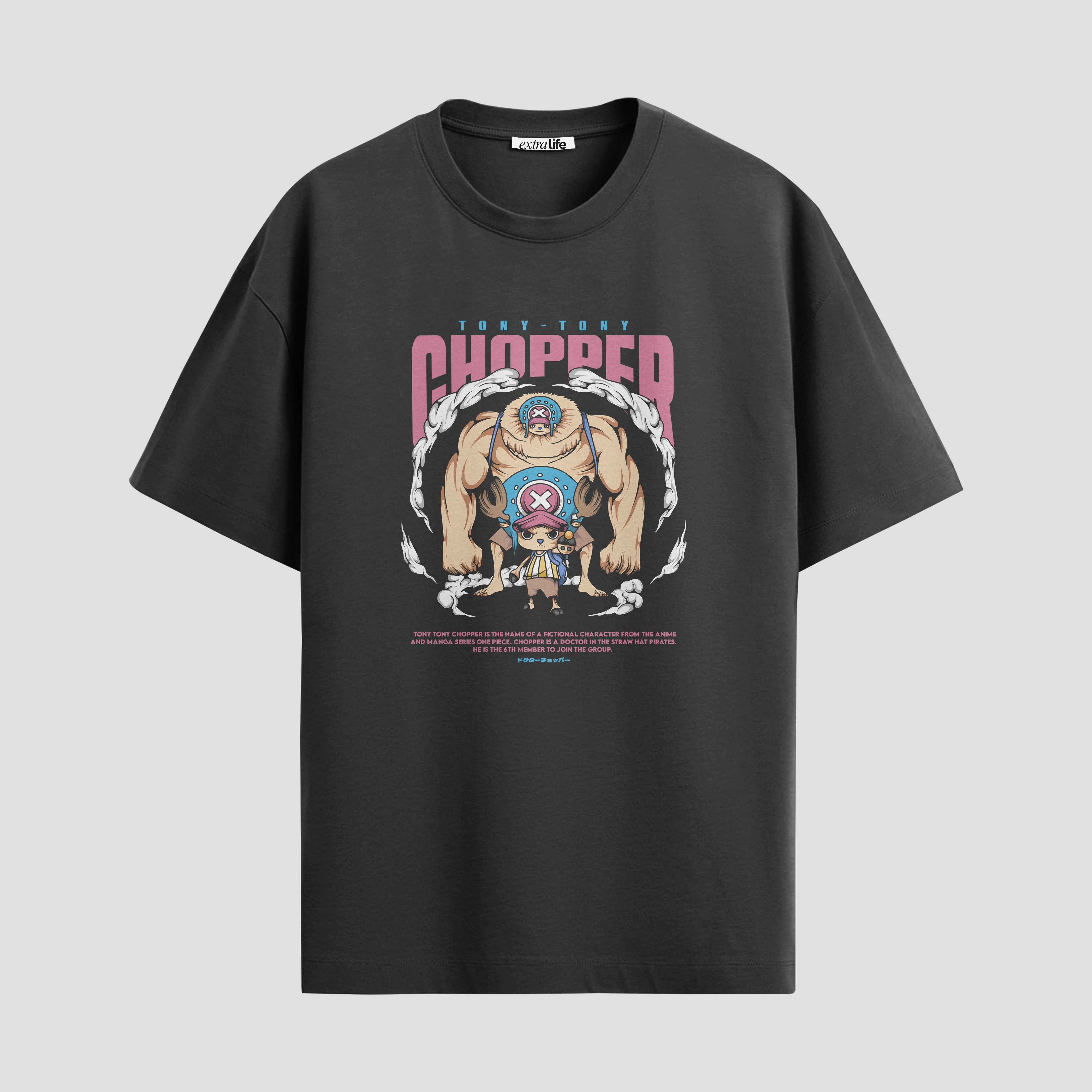 Playera urbana de anime y gaming ExtraLife MX, corte Standard Fit unisex ligero y transpirable en color Deep Black y Pure White, ropa de uso diario para gym y casual.
