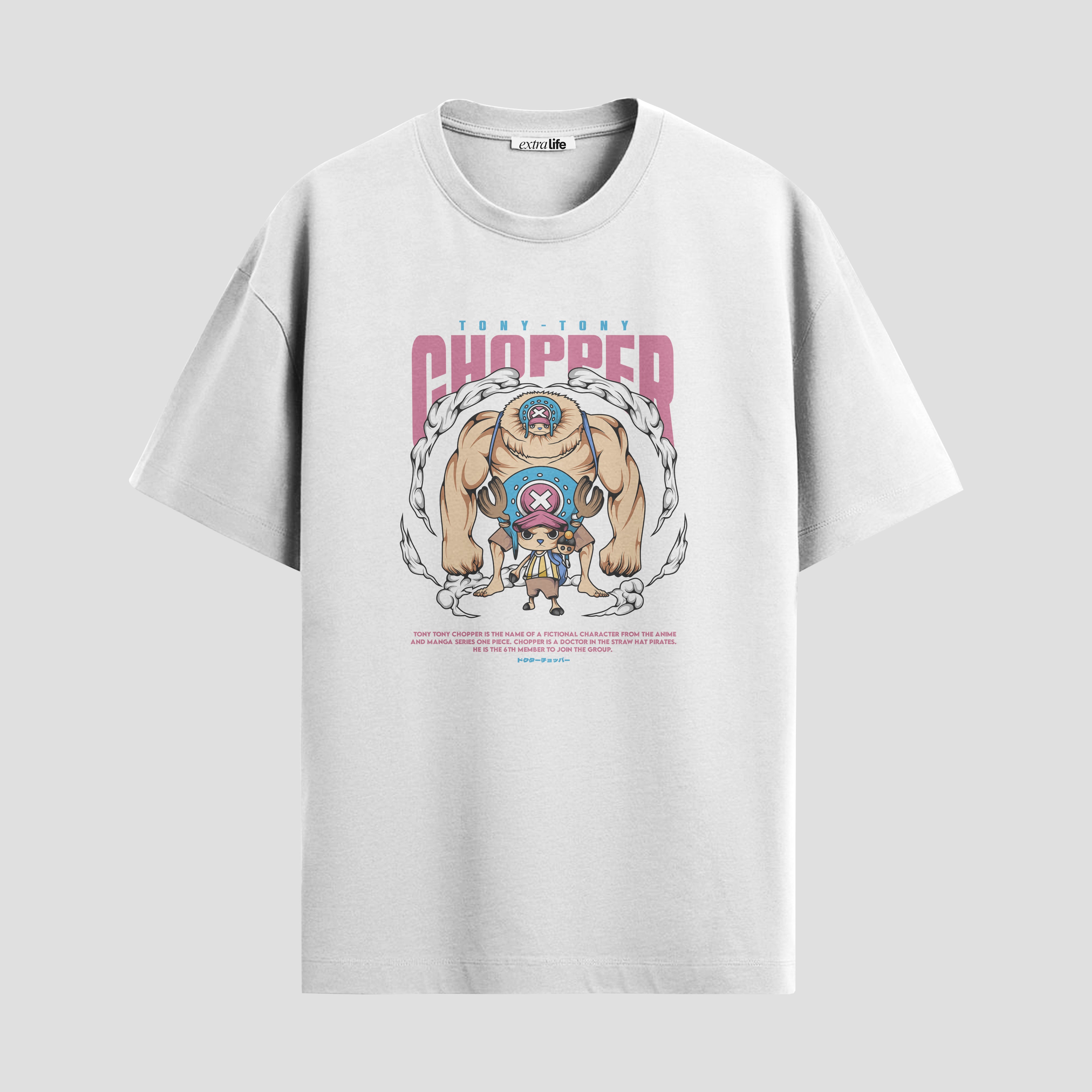 Playera urbana de anime y gaming ExtraLife MX, corte Standard Fit unisex ligero y transpirable en color Deep Black y Pure White, ropa de uso diario para gym y casual.