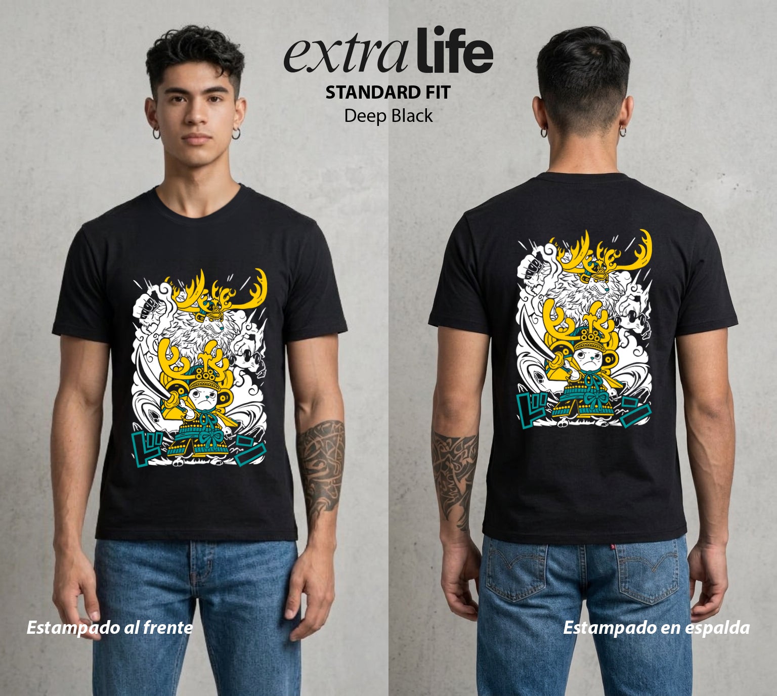 Mar de los Piratas | El Medico Reno #03078 - Playera Standard Fit | Deep Black - Foto en modelo