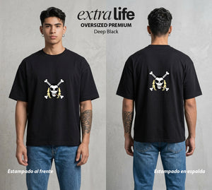 Mar de los Piratas | El Cocodrilo del Desierto #03081 - Playera Oversized Premium | Deep Black - Foto en modelo