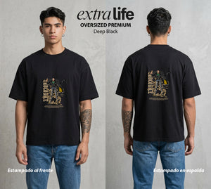 Mar de los Piratas | El Baron del Desierto #03083 - Playera Oversized Premium | Deep Black - Foto en modelo