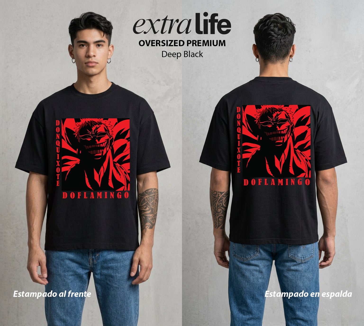 Mar de los Piratas | El Titiritero #03088 - Playera Oversized Premium | Deep Black - Foto en modelo