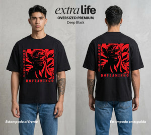 Mar de los Piratas | El Titiritero #03088 - Playera Oversized Premium | Deep Black - Foto en modelo