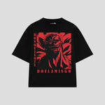 Playera streetwear premium de anime y gaming ExtraLife MX, corte oversized drop shoulder ligero y fresco en color Deep Black y Off-White, moda urbana mexicana de culto.