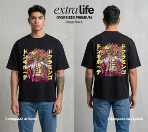 Mar de los Piratas | El Flamingo del Caos #03094 - Playera Oversized Premium | Deep Black - Foto en modelo