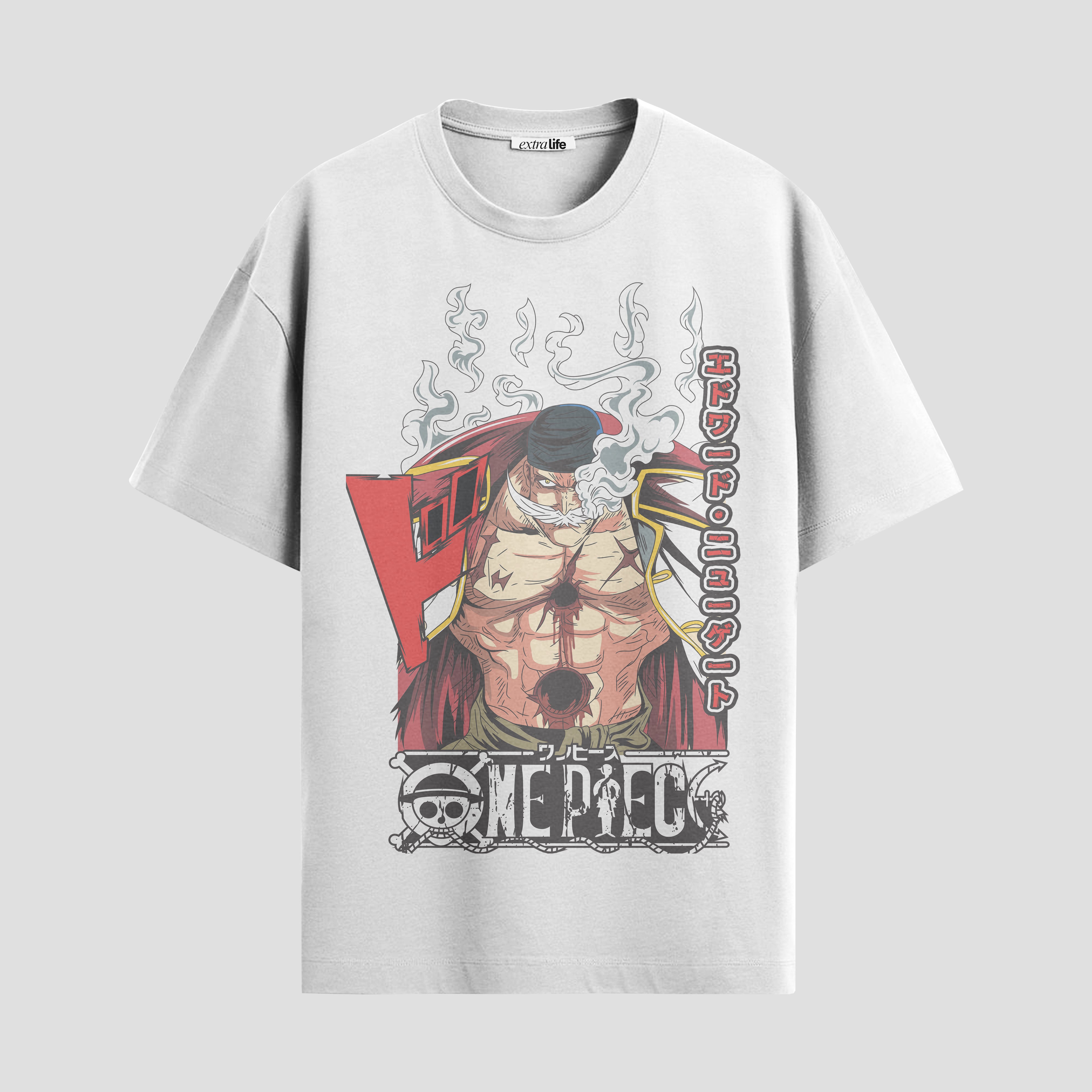 Playera urbana de anime y gaming ExtraLife MX, corte Standard Fit unisex ligero y transpirable en color Deep Black y Pure White, ropa de uso diario para gym y casual.