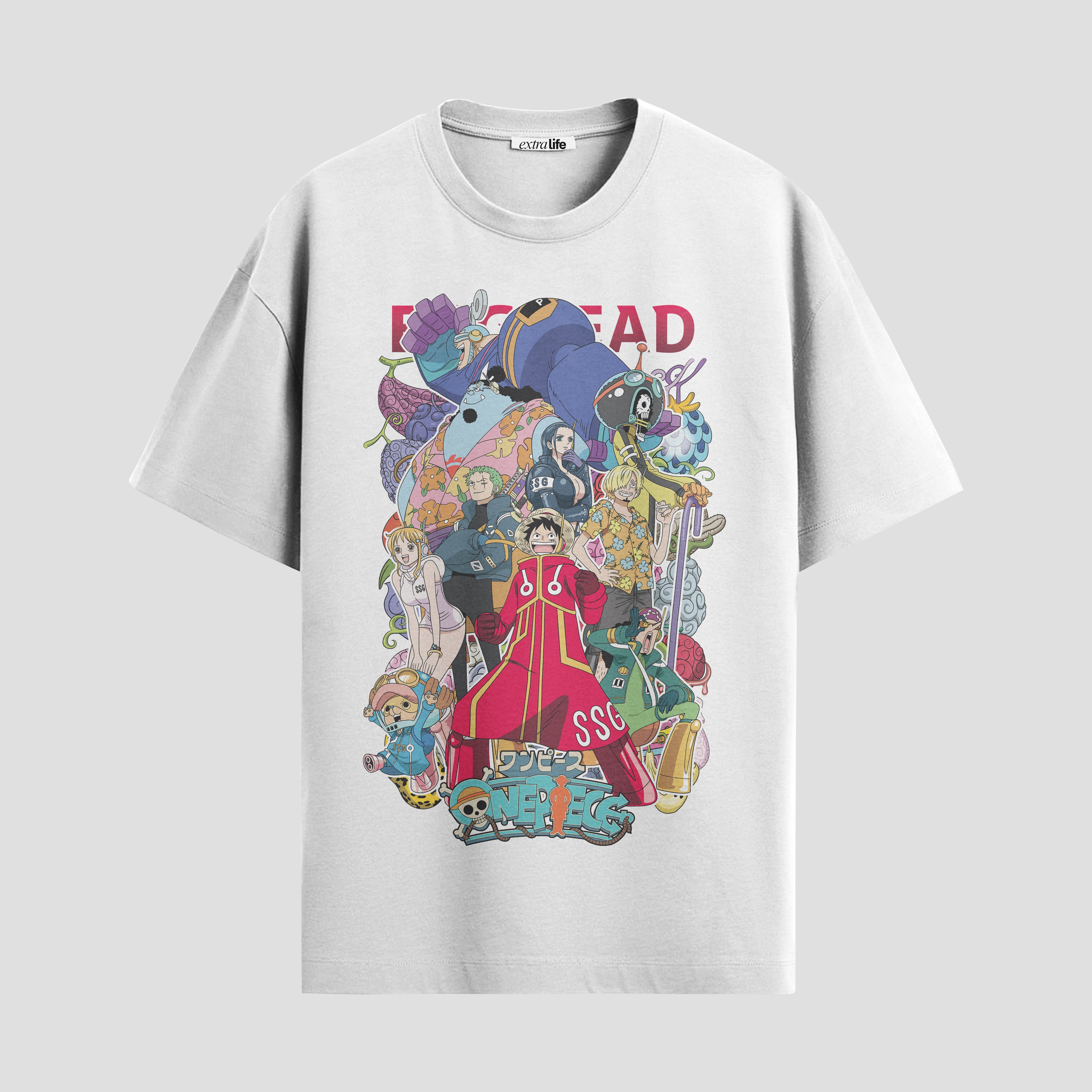 Playera urbana de anime y gaming ExtraLife MX, corte Standard Fit unisex ligero y transpirable en color Deep Black y Pure White, ropa de uso diario para gym y casual.