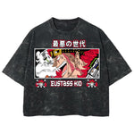 Playera streetwear premium de anime y gaming ExtraLife MX, corte boxy deluxe mineral wash heavyweight en color Acid Wash, moda urbana mexicana de culto.