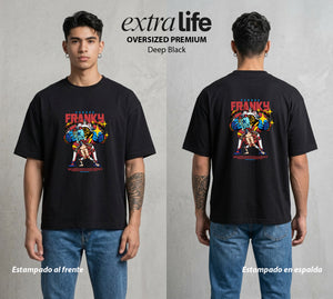 Mar de los Piratas | El Constructor del Barco #03108 - Playera Oversized Premium | Deep Black - Foto en modelo