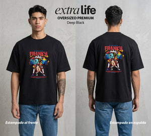 Mar de los Piratas | El Constructor del Barco #03108 - Playera Oversized Premium | Deep Black - Foto en modelo