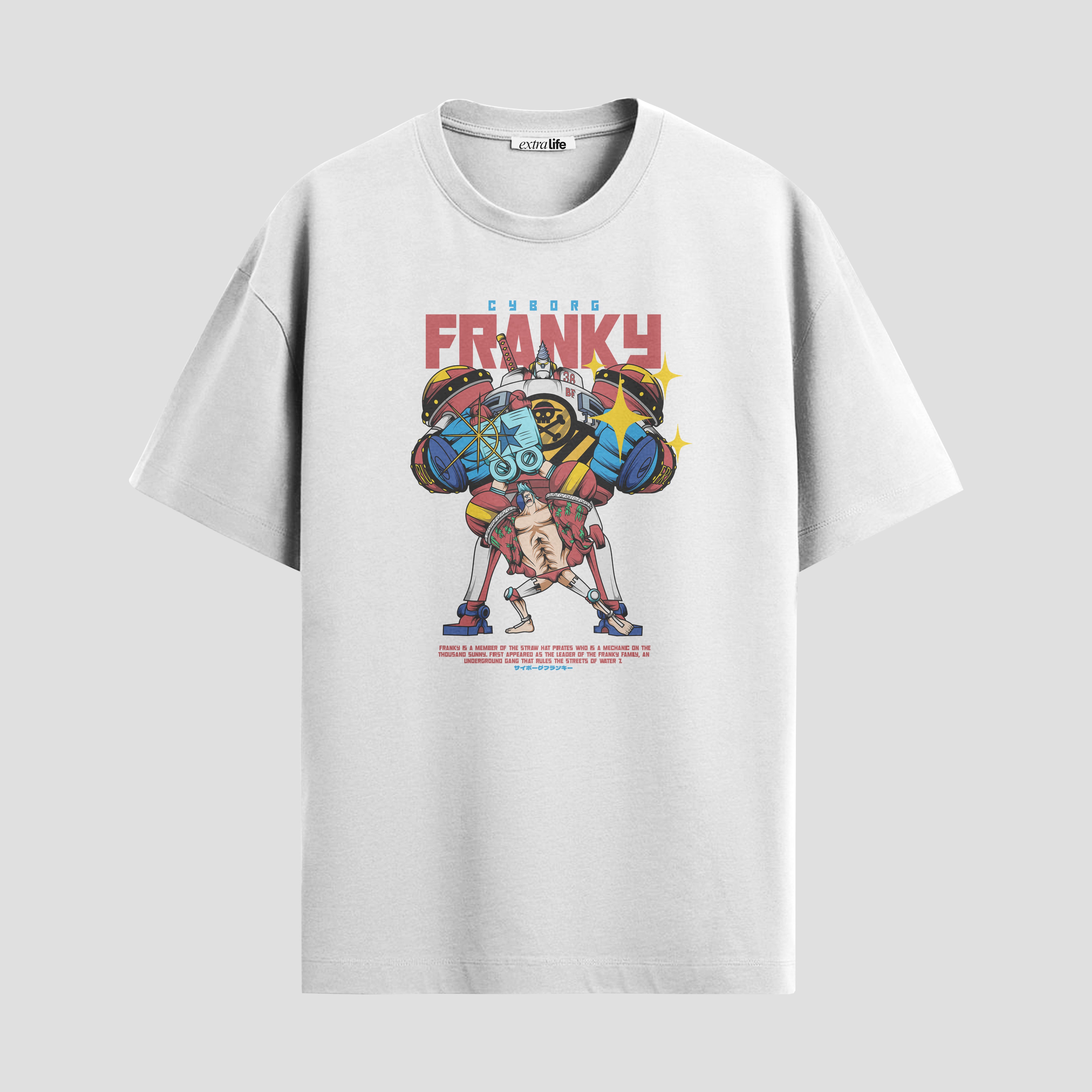 Playera urbana de anime y gaming ExtraLife MX, corte Standard Fit unisex ligero y transpirable en color Deep Black y Pure White, ropa de uso diario para gym y casual.