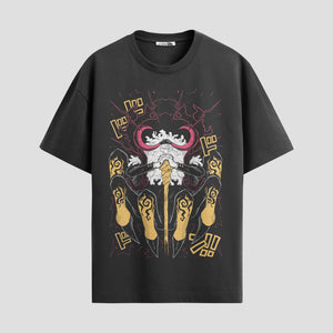 Playera urbana de anime y gaming ExtraLife MX, corte Standard Fit unisex ligero y transpirable en color Deep Black y Pure White, ropa de uso diario para gym y casual.