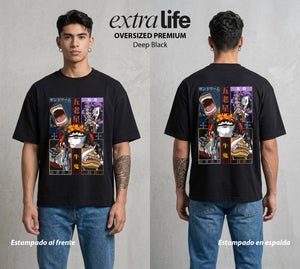 Mar de los Piratas | Los Cinco Ancianos #03116 - Playera Oversized Premium | Deep Black - Foto en modelo