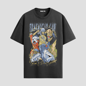 Playera urbana de anime y gaming ExtraLife MX, corte Standard Fit unisex ligero y transpirable en color Deep Black y Pure White, ropa de uso diario para gym y casual.
