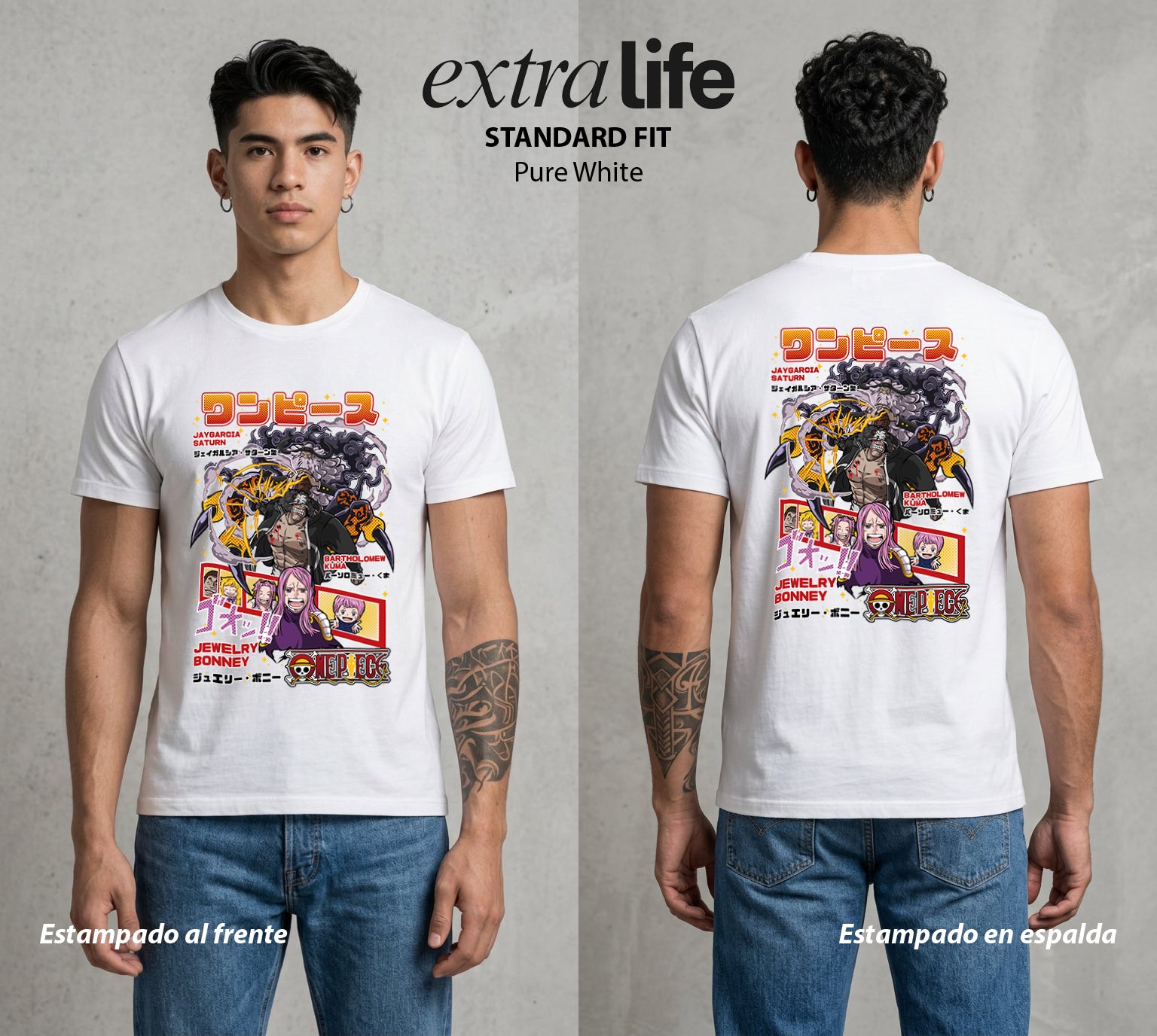 Mar de los Piratas | La Chica de las Edades #03120 - Playera Standard Fit | Pure White - Foto en modelo