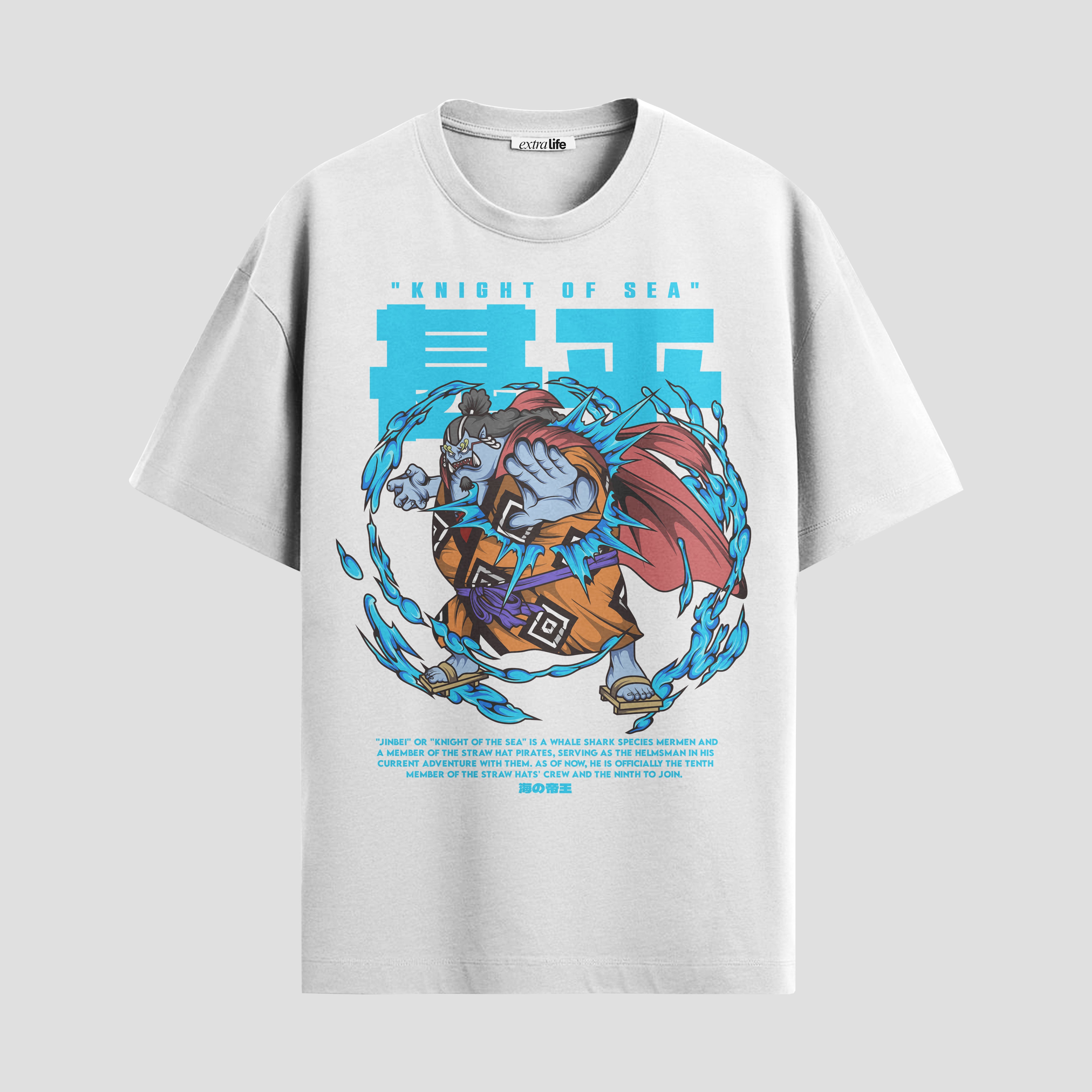 Playera urbana de anime y gaming ExtraLife MX, corte Standard Fit unisex ligero y transpirable en color Deep Black y Pure White, ropa de uso diario para gym y casual.