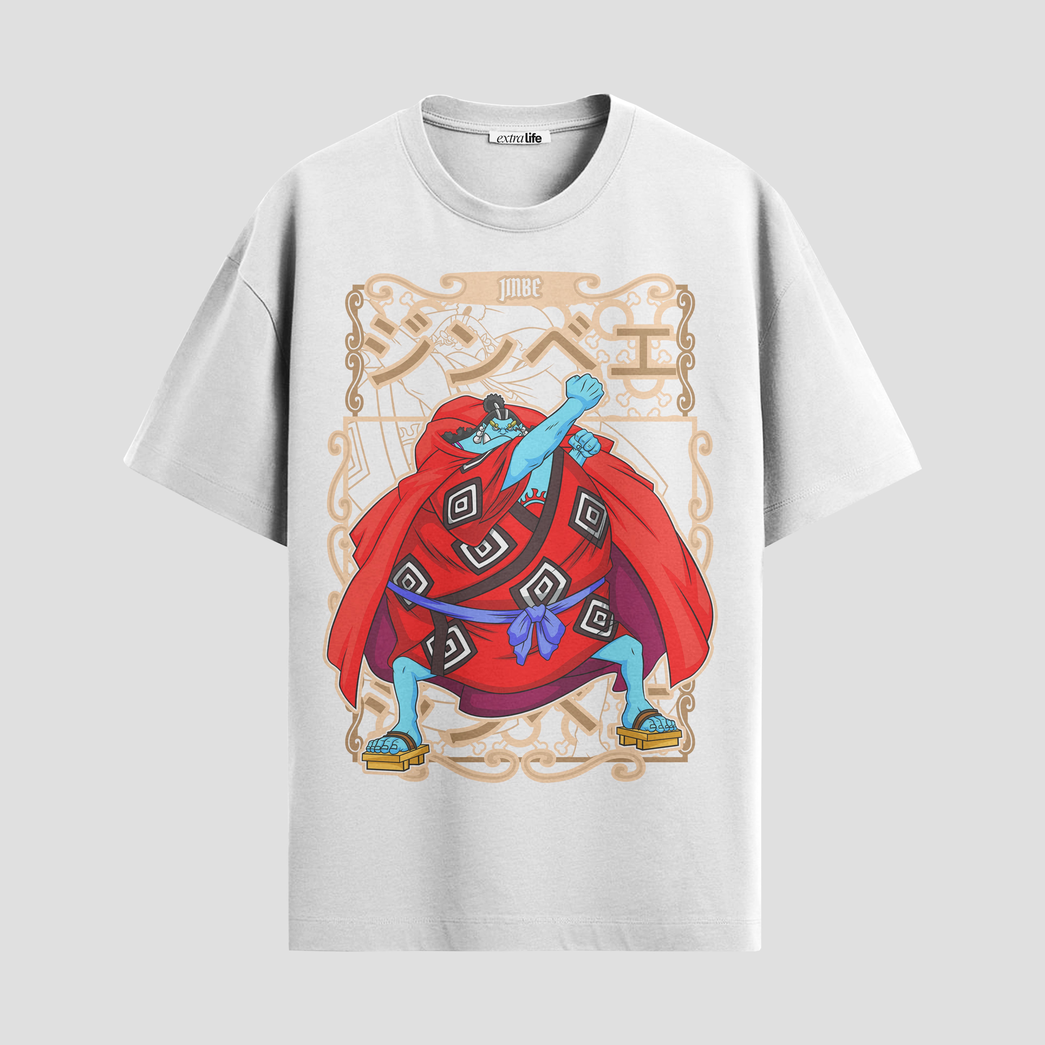 Playera urbana de anime y gaming ExtraLife MX, corte Standard Fit unisex ligero y transpirable en color Deep Black y Pure White, ropa de uso diario para gym y casual.