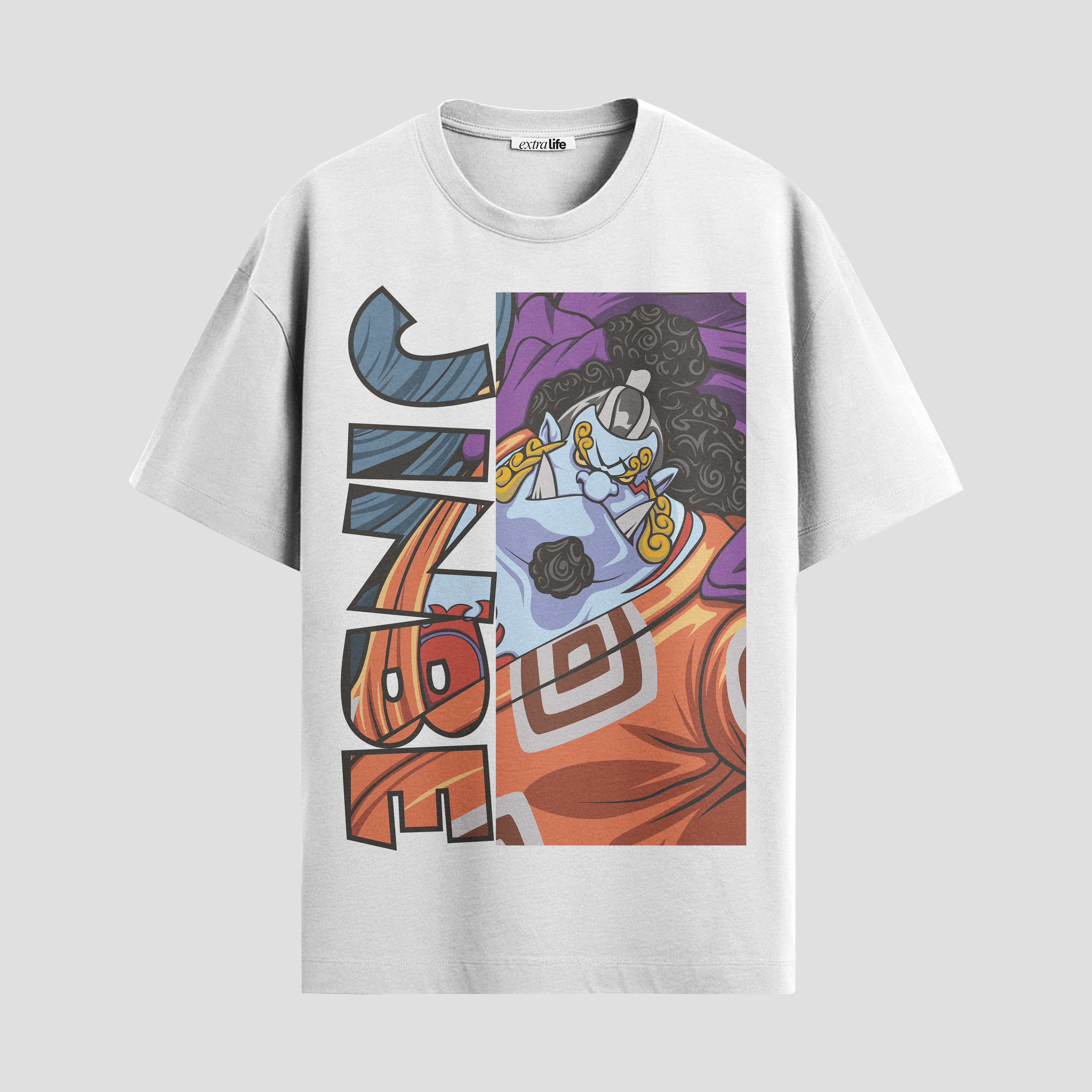 Playera urbana de anime y gaming ExtraLife MX, corte Standard Fit unisex ligero y transpirable en color Deep Black y Pure White, ropa de uso diario para gym y casual.