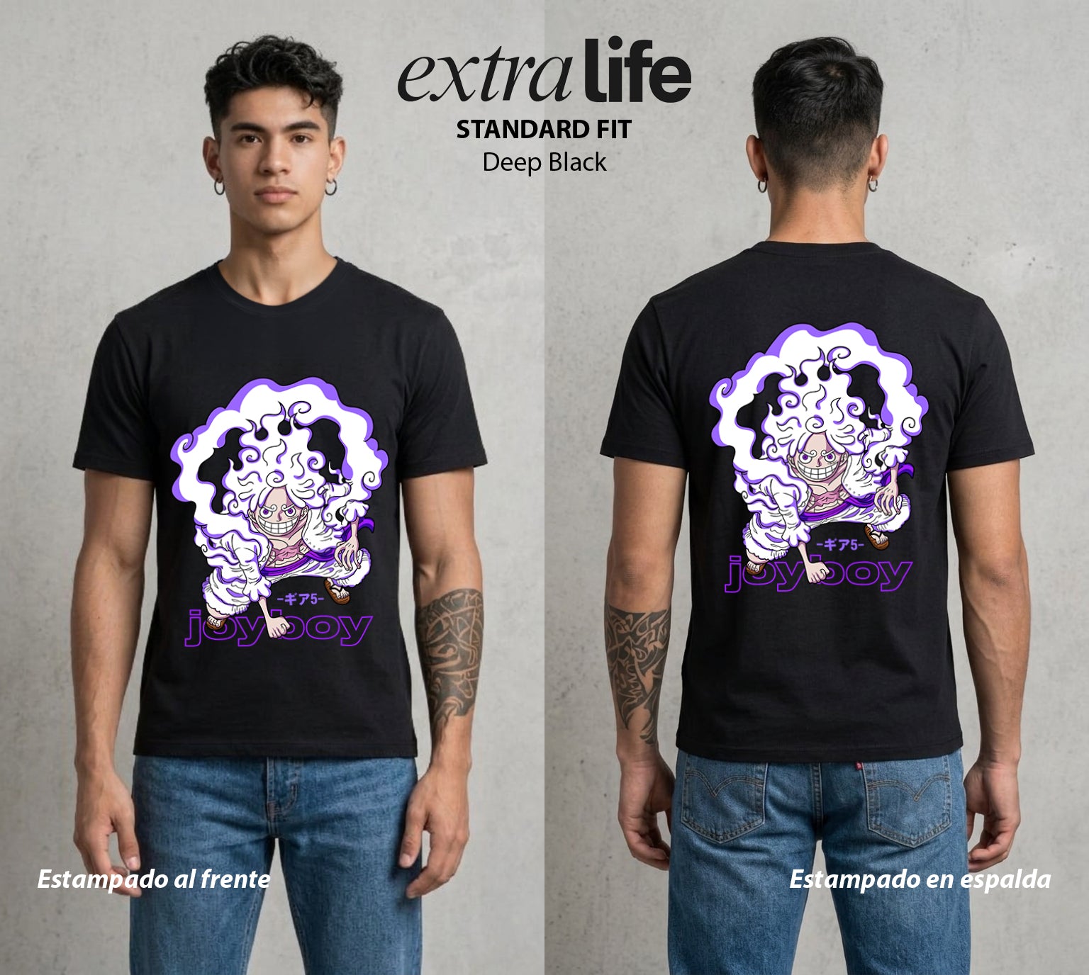Mar de los Piratas | La Promesa del Mar #03126 - Playera Standard Fit | Deep Black - Foto en modelo