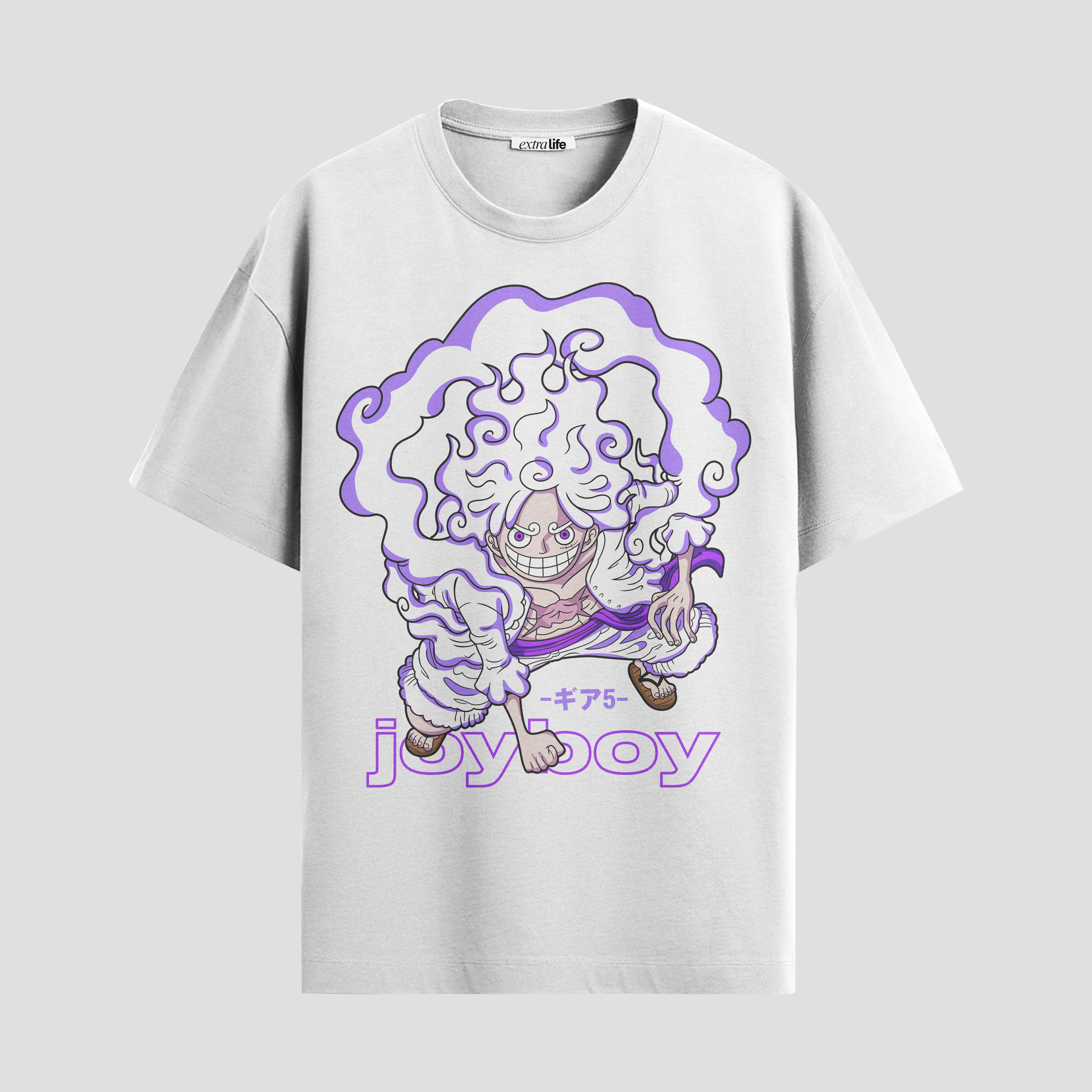 Playera urbana de anime y gaming ExtraLife MX, corte Standard Fit unisex ligero y transpirable en color Deep Black y Pure White, ropa de uso diario para gym y casual.
