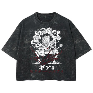 Playera streetwear premium de anime y gaming ExtraLife MX, corte boxy deluxe mineral wash heavyweight en color Acid Wash, moda urbana mexicana de culto.
