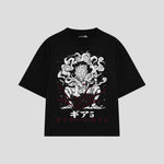 Playera streetwear premium de anime y gaming ExtraLife MX, corte oversized drop shoulder ligero y fresco en color Deep Black y Off-White, moda urbana mexicana de culto.