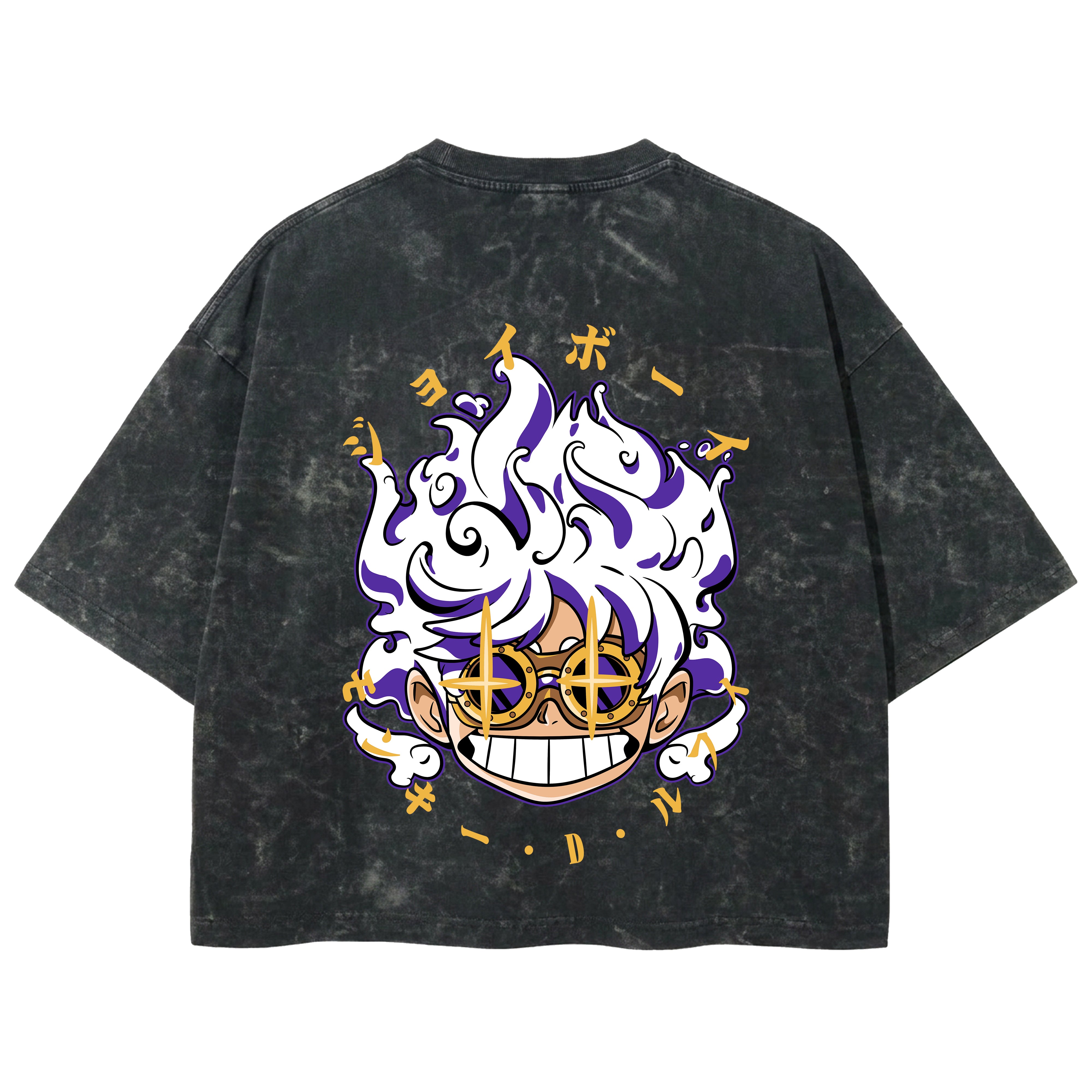 Playera streetwear premium de anime y gaming ExtraLife MX, corte boxy deluxe mineral wash heavyweight en color Acid Wash, moda urbana mexicana de culto.