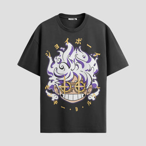 Playera urbana de anime y gaming ExtraLife MX, corte Standard Fit unisex ligero y transpirable en color Deep Black y Pure White, ropa de uso diario para gym y casual.