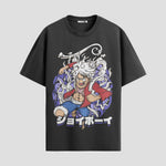 Playera urbana de anime y gaming ExtraLife MX, corte Standard Fit unisex ligero y transpirable en color Deep Black y Pure White, ropa de uso diario para gym y casual.