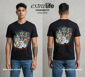 Mar de los Piratas | El Mas Fuerte del Mundo #03130 - Playera Standard Fit | Deep Black - Foto en modelo