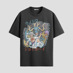 Playera urbana de anime y gaming ExtraLife MX, corte Standard Fit unisex ligero y transpirable en color Deep Black y Pure White, ropa de uso diario para gym y casual.