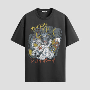 Playera urbana de anime y gaming ExtraLife MX, corte Standard Fit unisex ligero y transpirable en color Deep Black y Pure White, ropa de uso diario para gym y casual.