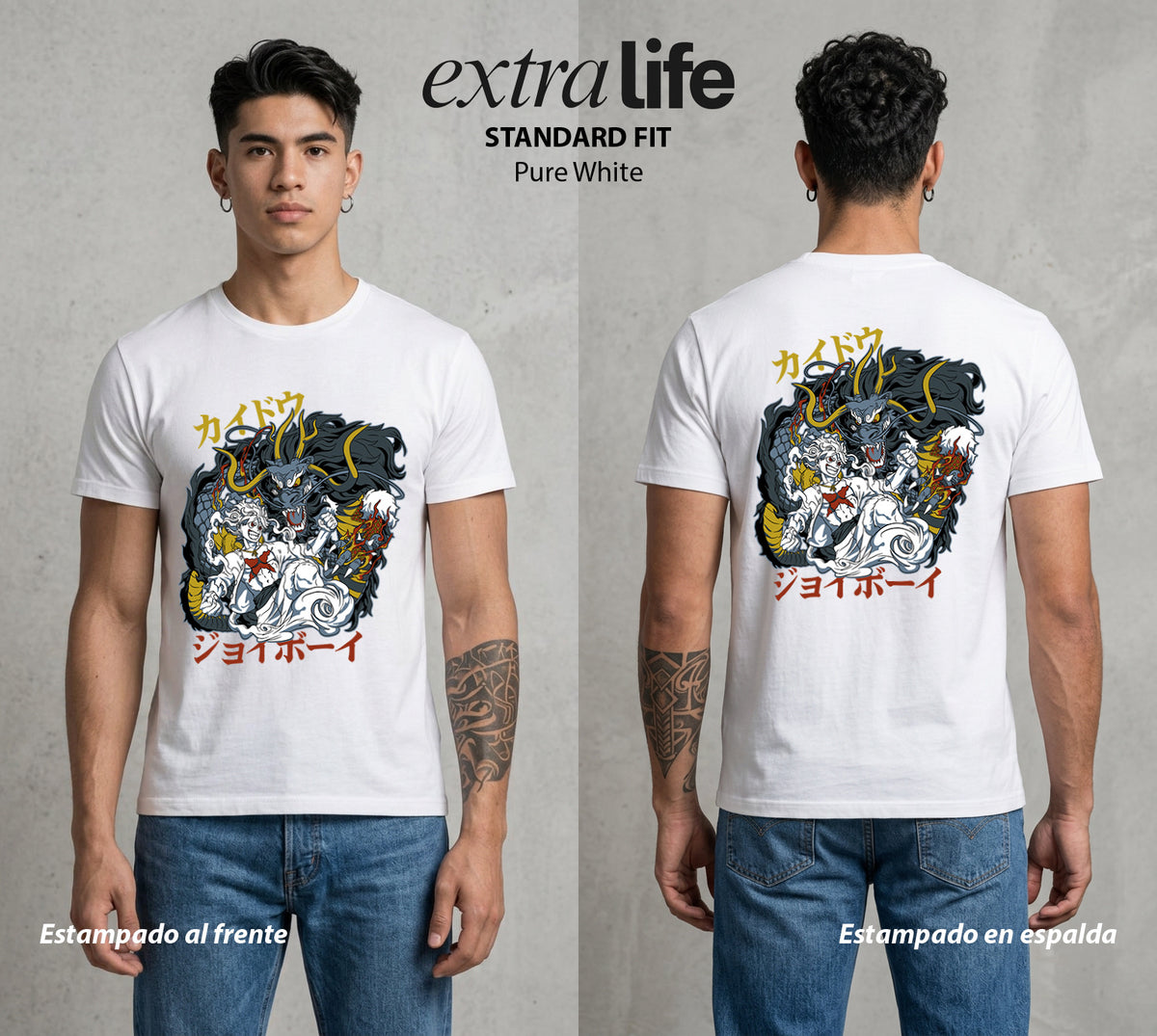 Mar de los Piratas | El Dragon del Mundo #03131 - Playera Classic Premium | Pure White - Foto en modelo