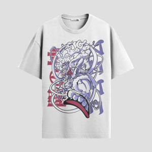 Playera urbana de anime y gaming ExtraLife MX, corte Standard Fit unisex ligero y transpirable en color Deep Black y Pure White, ropa de uso diario para gym y casual.