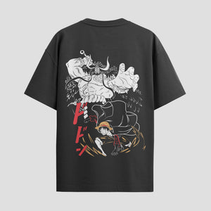 Playera urbana de anime y gaming ExtraLife MX, corte Standard Fit unisex ligero y transpirable en color Deep Black y Pure White, ropa de uso diario para gym y casual.