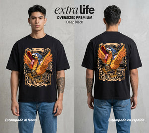 Mar de los Piratas | El Pato del Bien #03138 - Playera Oversized Premium | Deep Black - Foto en modelo