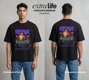 Mar de los Piratas | La Oscuridad del Mar #03141 - Playera Oversized Premium | Deep Black - Foto en modelo