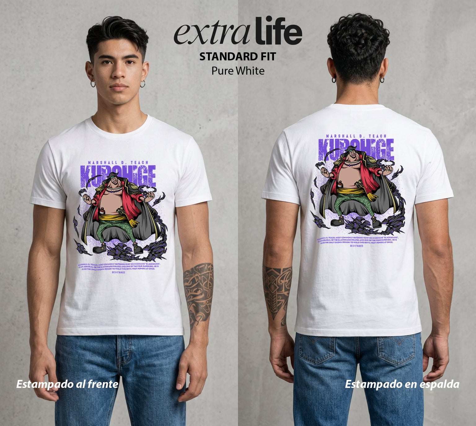 Mar de los Piratas | La Oscuridad del Mar #03141 - Playera Standard Fit | Pure White - Foto en modelo