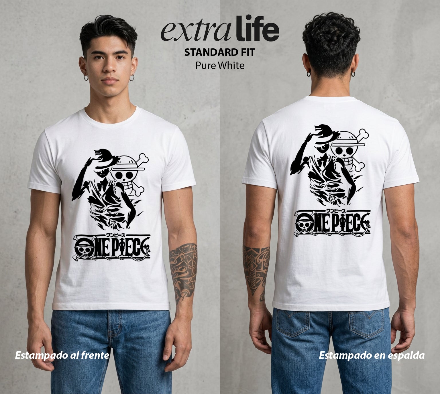 Mar de los Piratas | Pirata de Goma #03147 - Playera Standard Fit | Pure White - Foto en modelo