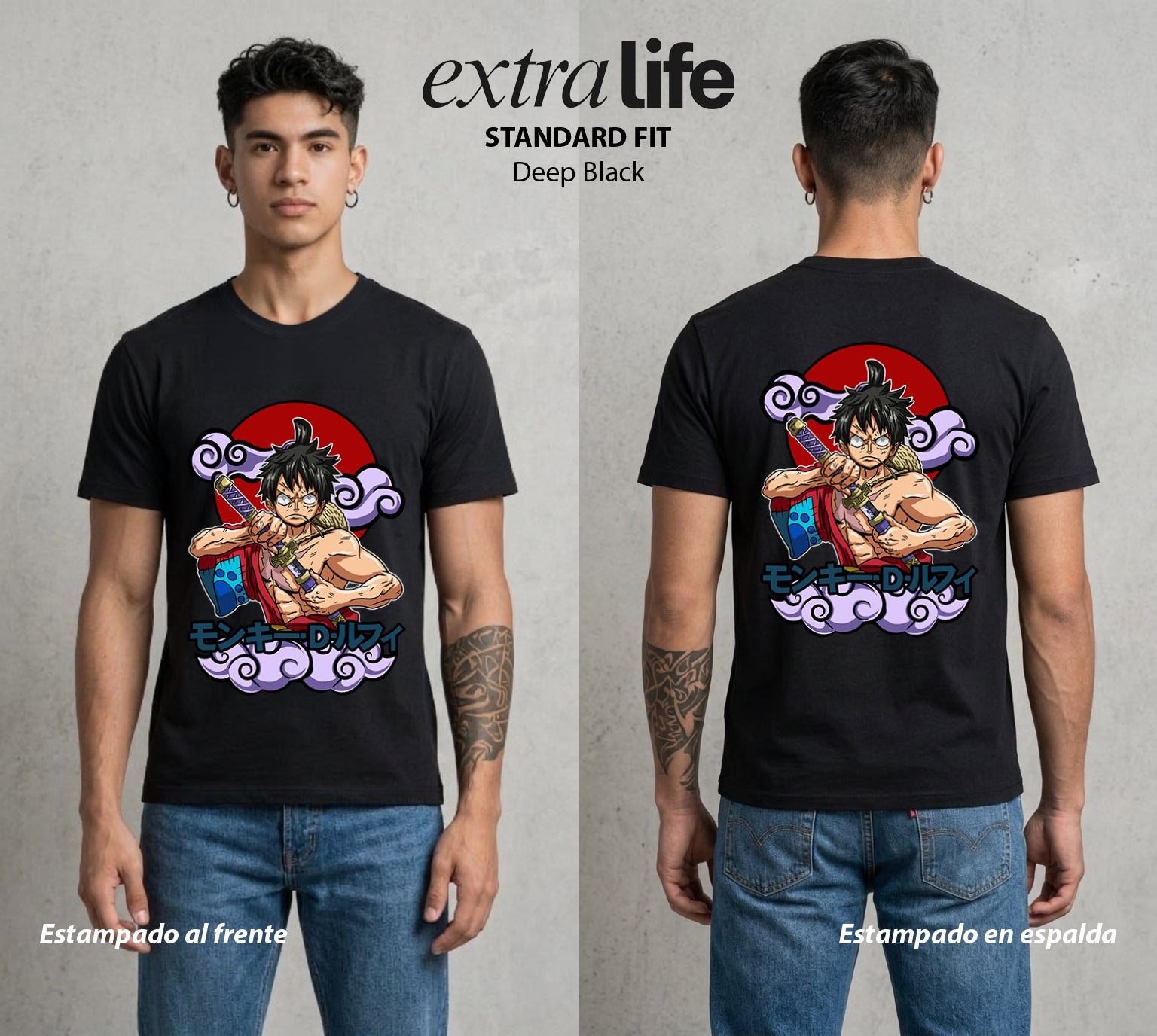 Mar de los Piratas | El Futuro Rey #03150 - Playera Standard Fit | Deep Black - Foto en modelo