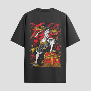 Playera urbana de anime y gaming ExtraLife MX, corte Standard Fit unisex ligero y transpirable en color Deep Black y Pure White, ropa de uso diario para gym y casual.