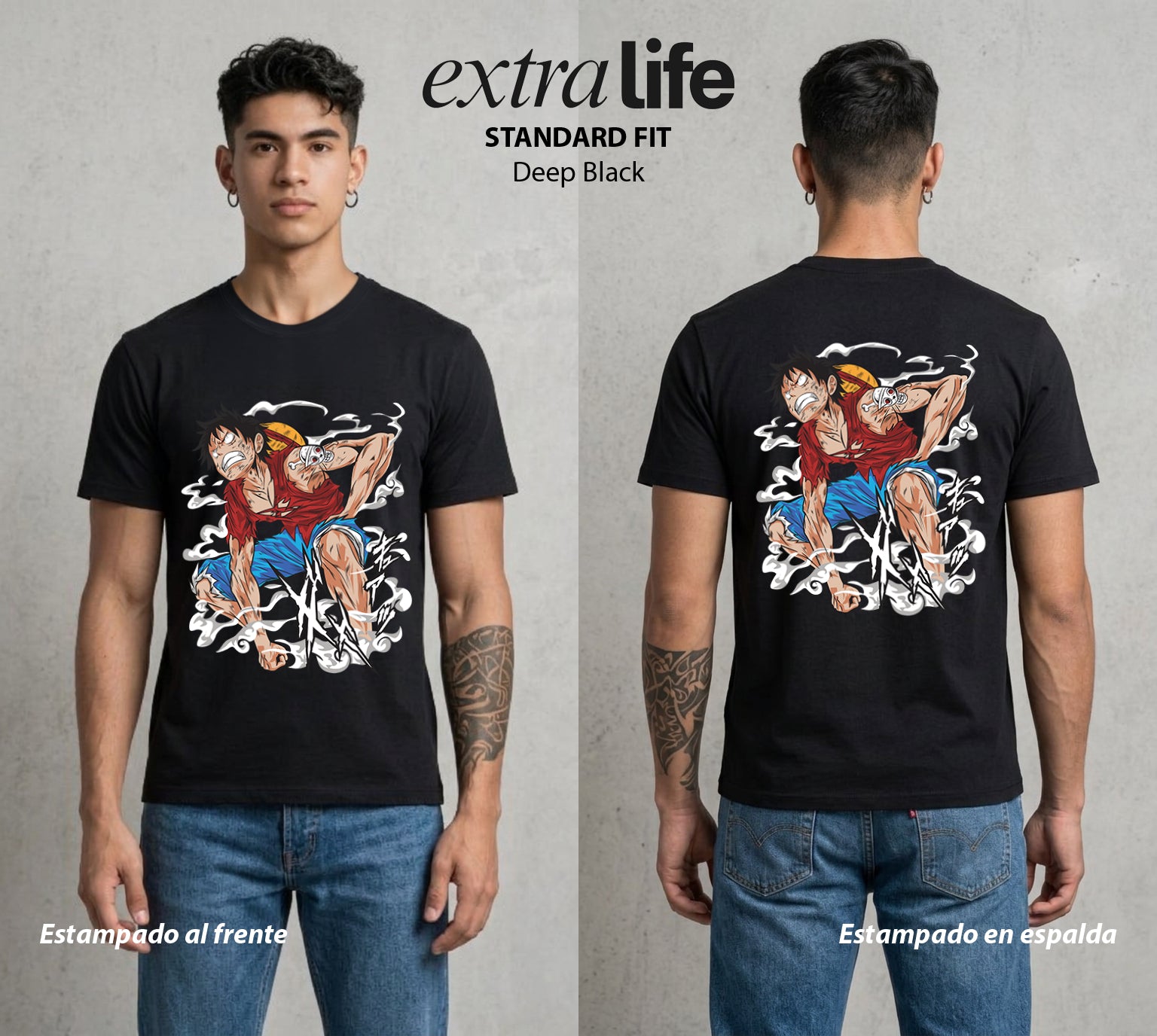 Mar de los Piratas | Goma y Libertad #03159 - Playera Standard Fit | Deep Black - Foto en modelo