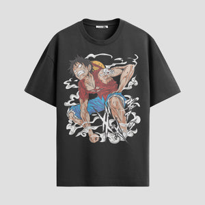 Playera urbana de anime y gaming ExtraLife MX, corte Standard Fit unisex ligero y transpirable en color Deep Black y Pure White, ropa de uso diario para gym y casual.