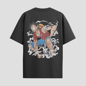 Playera urbana de anime y gaming ExtraLife MX, corte Standard Fit unisex ligero y transpirable en color Deep Black y Pure White, ropa de uso diario para gym y casual.