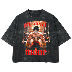 Playera streetwear premium de anime y gaming ExtraLife MX, corte boxy deluxe mineral wash heavyweight en color Acid Wash, moda urbana mexicana de culto.