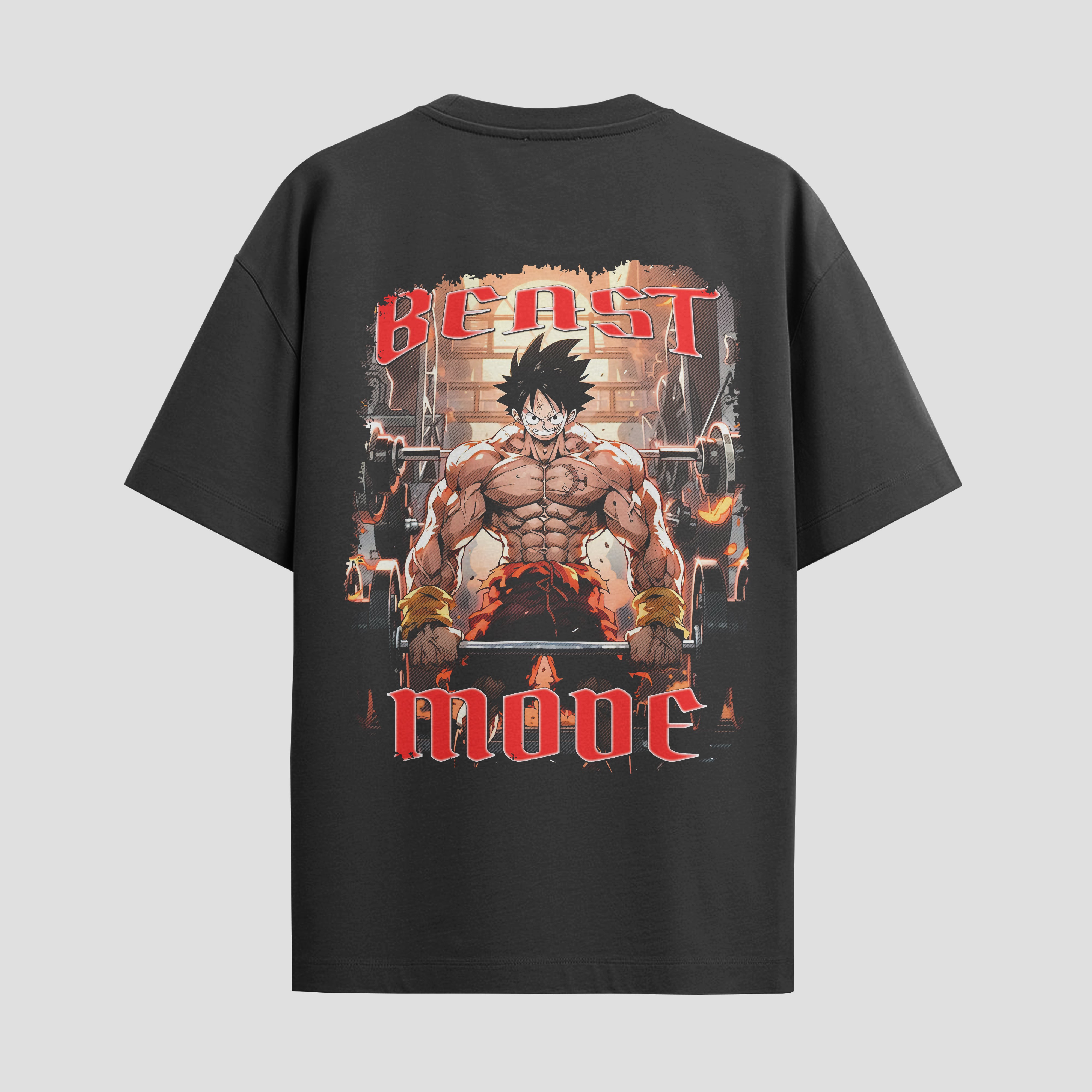 Playera urbana de anime y gaming ExtraLife MX, corte Standard Fit unisex ligero y transpirable en color Deep Black y Pure White, ropa de uso diario para gym y casual.